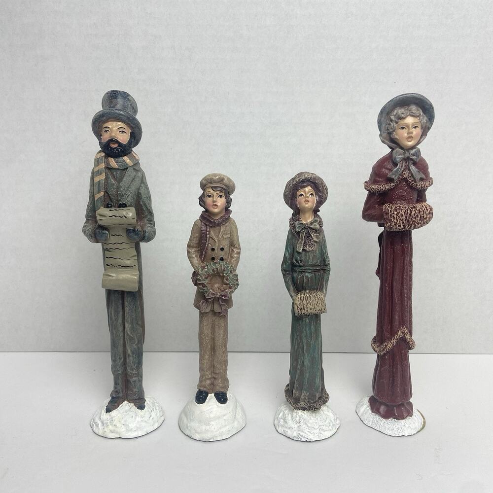 Set of 4 Windsor Collection Victorian Christmas Carolers Figurines Village